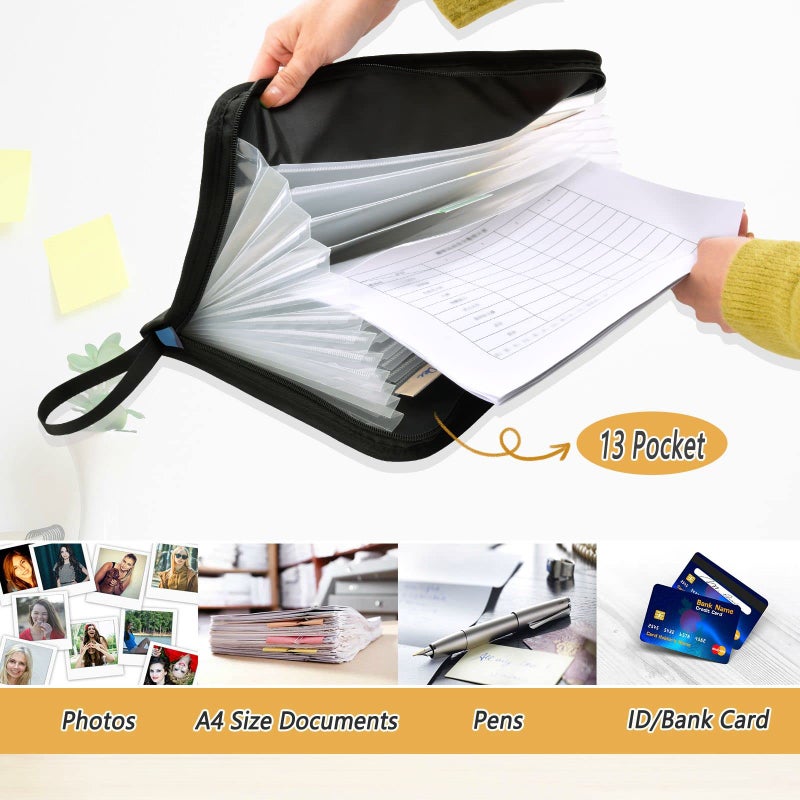 ZZKKO Cute Dogs 13 Pockets Expanding File Folder with Sticky Labels Accordion File Folder Document Organizer Letter Size A4 Papers Expandable File Keeper - Image 5